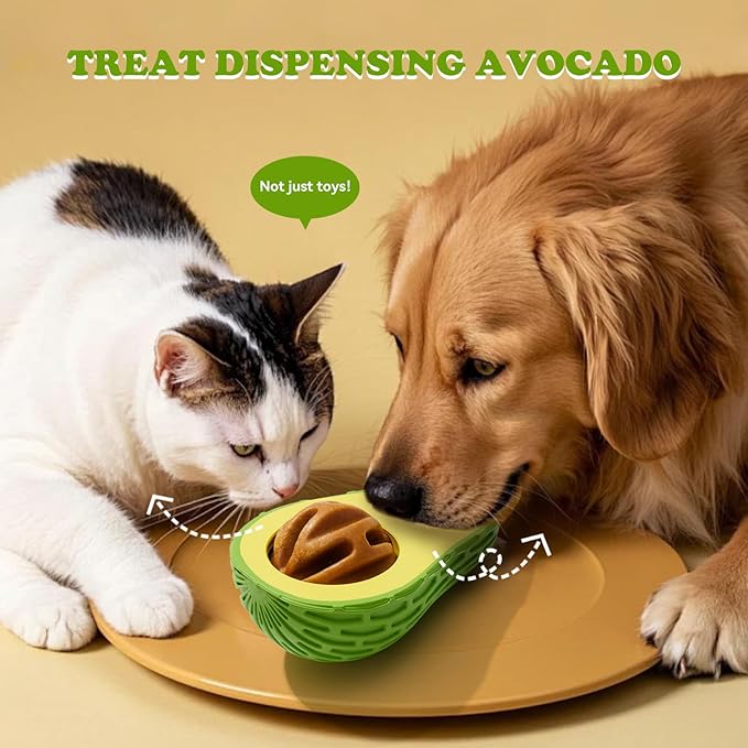 Avocado Puppy Chew Toys, Dog Chew Toys for Average Chewer, Tough Dog Dental Freezable Toy, Treat Dispensing Toys for Small Medium Dogs, Stuffable Toys for 10-30 Pounds
