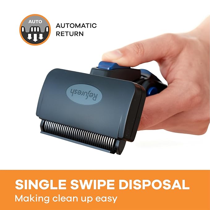 Deshedding Dog Brush for Short/Medium Hair (Small,Blue) – Gentle Deshedding tool for Dogs & Cats – Reduces shedding, without damaging topcoat. Removes Loose Fur & Dead Undercoat.