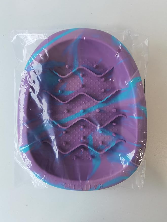 Interactive Dog&Cat Lick Mat Bowls, BPA-Free Silicone Dog Slow Feeder Bowl with Suction Cups, Non Slip Food Bowl for Dogs and Cats, Reduces Boredom and Anxiety, Dishwasher Safe, Blueberry