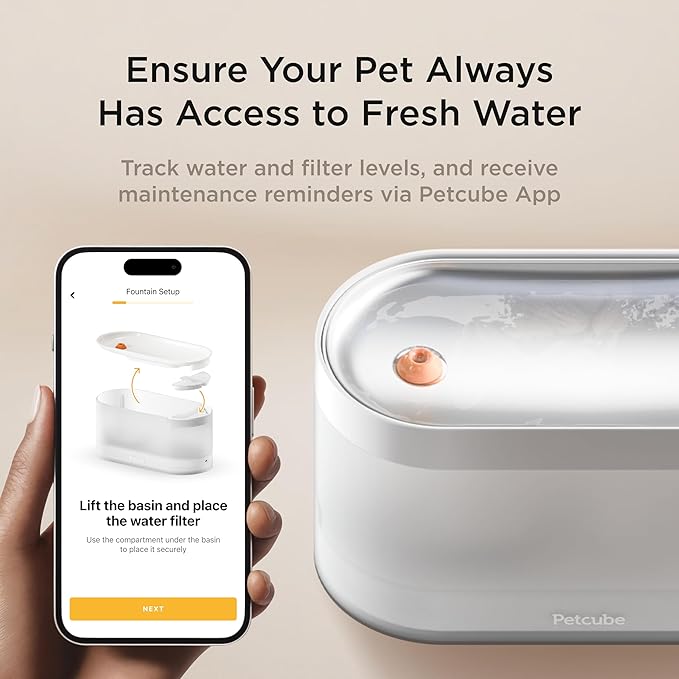 Petcube Water Fountain Replacement Filters, 3 Pack for Ceramic and Stainless Steel Pet Water Fountain