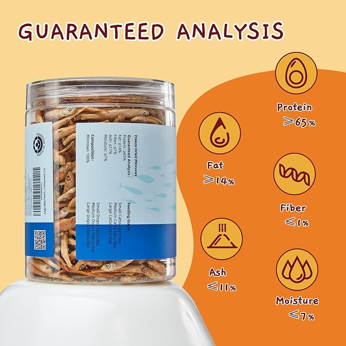 Jungle Calling Freeze Dried Minnows for Cats & Dogs, Single Ingredient Fish Cat & Dog Treats, High Protein Grain Free Pet Training Snacks, 2 oz