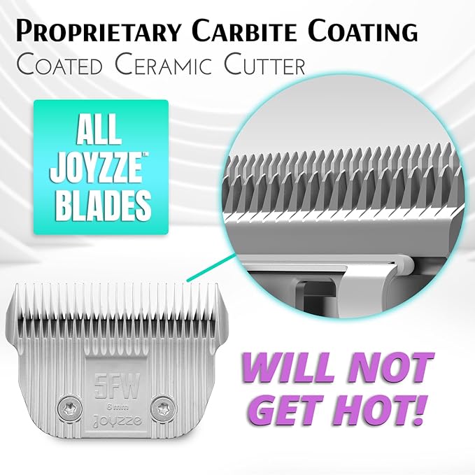 Raptor/Falcon Series A Wide Blade - Professional Grade Dog Clipper Grooming Blade, Detachable, Replacement Blades - Stainless Steel, Coated Ceramic, (A Series #4FW)