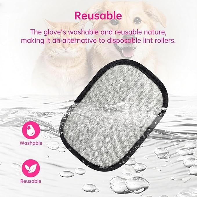 2Pcs Pet Hair Removal Gloves for Dogs and Cats, 2025 Upgraded Electrostatic Magic Hair Remover Glove,Reusable for Couch, Car Seat, Clothing, Carpet, Furniture & Bed Sheets(Brown)