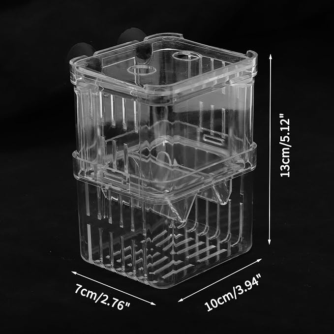 Fish Breeder Box, Easy-to-Use Breeder Tank Divider, Breeder Box for Fish Tank, Versatile Breeder System, L, Clear, 1 Set