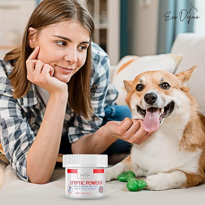 3-PK Styptic Powder for Dogs, Cats, and Birds (2 oz) by Evo Dyne | Fast-Acting Blood Stop Powder for Pets | Quick Stop Bleeding Powder for Dog Nail Clipping, Grooming, Cuts and More (3-Pack)