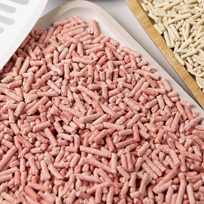 I AM TOFU - Tofu Cat Litter, Natural Flushable, No Dust Extra Clumping Pellet Litter (10 LBS, Honey Peach)