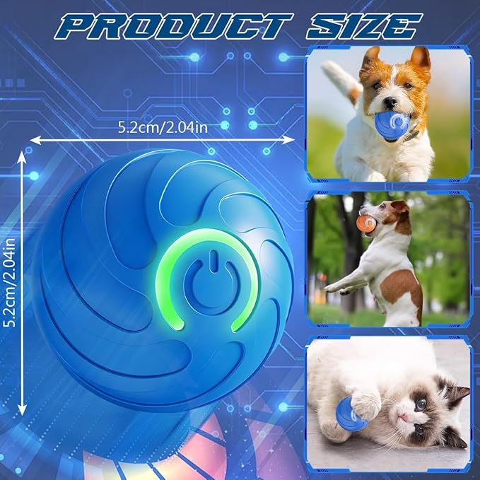 2PCS Shaky Ball Toy for Dogs, Interactive Dog BallToy, Vibrating Dog Balls, Smart Jumping BallToys, Fun Shaking Pet Bounce Electric Balls Automatic Moving Pet Toys for Dogs (Orange+Blue)