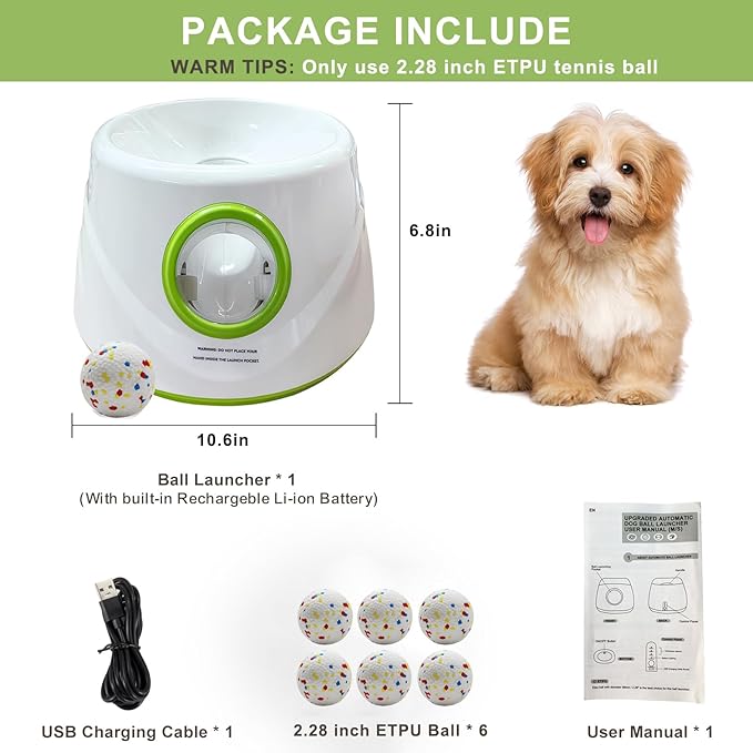 Automatic Ball Launcher for Dogs with 6 Balls