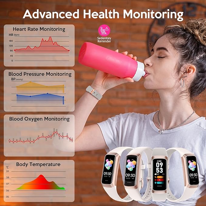 Fitness Tracker Watch, Smart Watch with Blood Pressure Heart Rate Sleep IP67 Waterproof Health Watches Fitness Activity Tracker Step Calorie Counter Pedometer Watches for Men Women Android iOS Phone