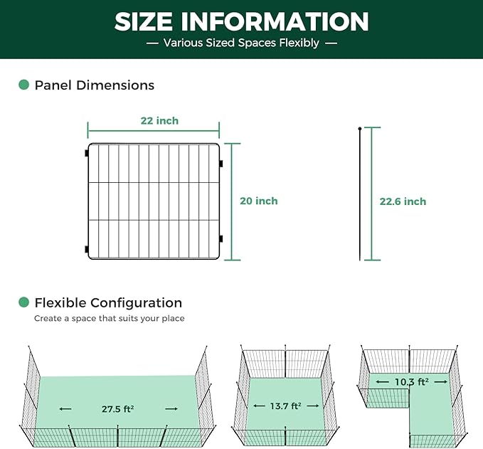 FXW MiniPaws Unleashed Dog Playpen for Yard & RV Camping, Expandable 20-inch 16 Panels for Puppies and Small Dogs, Portable for Indoor and Outdoor Use