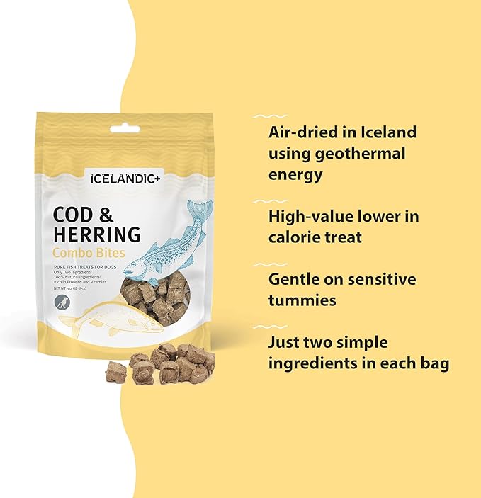 Icelandic+ Cod & Herring Combo Bites Dog Treat 3.0-oz Bag