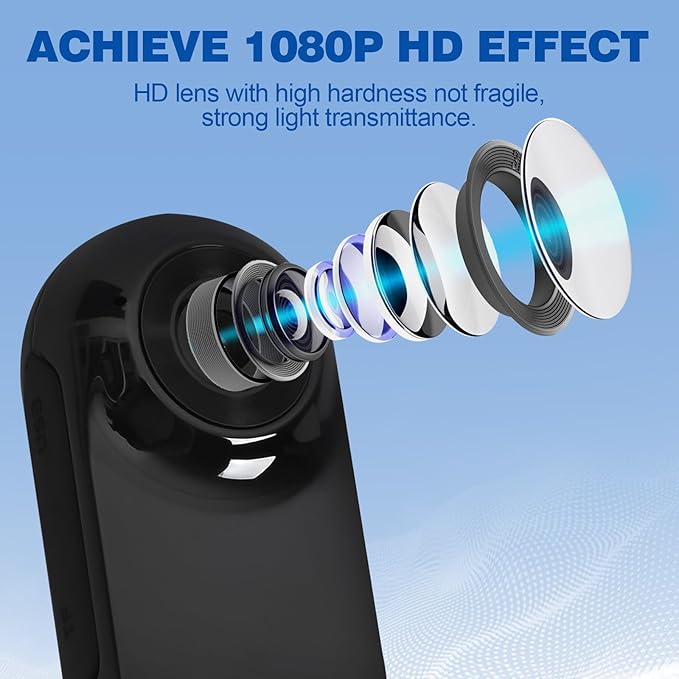 1080p HD Cat Dog Pet Camera Collar with Video Recording Sports Camera Baby Monitor No WiFi Indoor/Outdoor All Activities Pet Supplies and Monitors Gift, Birthday Gift Black