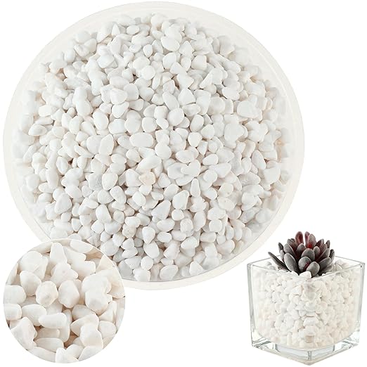 11 Lbs Natural River Rocks for Plants 0.3” Small Decorative Pebbles for Plant Pot Landscaping Garden Stones White Aquarium Gravel, Mini Vase Filler, Terrarium Rocks in Bulk, Home Decor