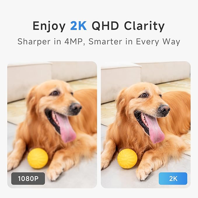 Noorio 2K Indoor Security Camera, Pet Camera with Speaker Pan&Tilt, One Click Call Baby Monitor Night Vision, Smart Motion Tracking Cam for Dogs, Plug-in 24/7 SD&Cloud Storage, CS201