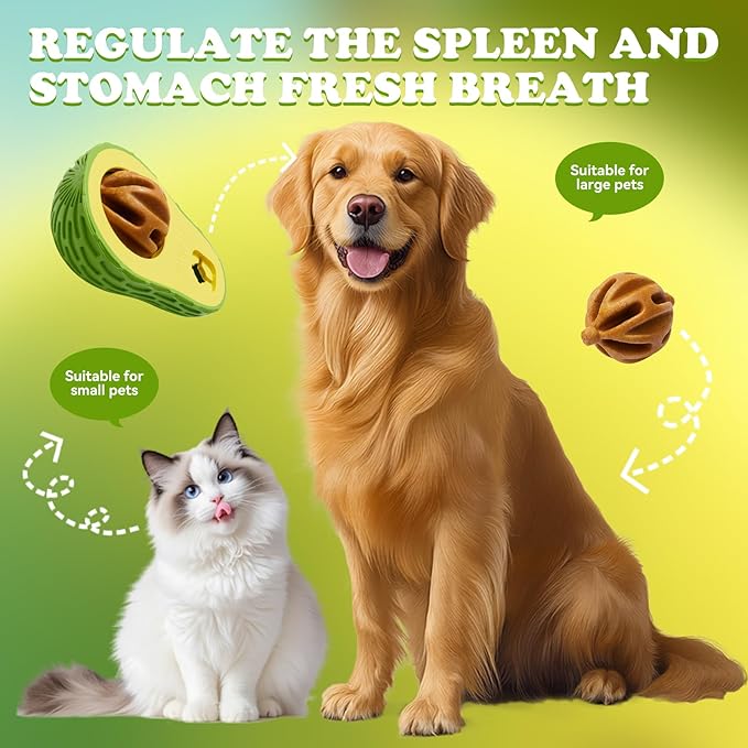 Avocado Puppy Chew Toys, Dog Chew Toys for Average Chewer, Tough Dog Dental Freezable Toy, Treat Dispensing Toys for Small Medium Dogs, Stuffable Toys for 10-30 Pounds