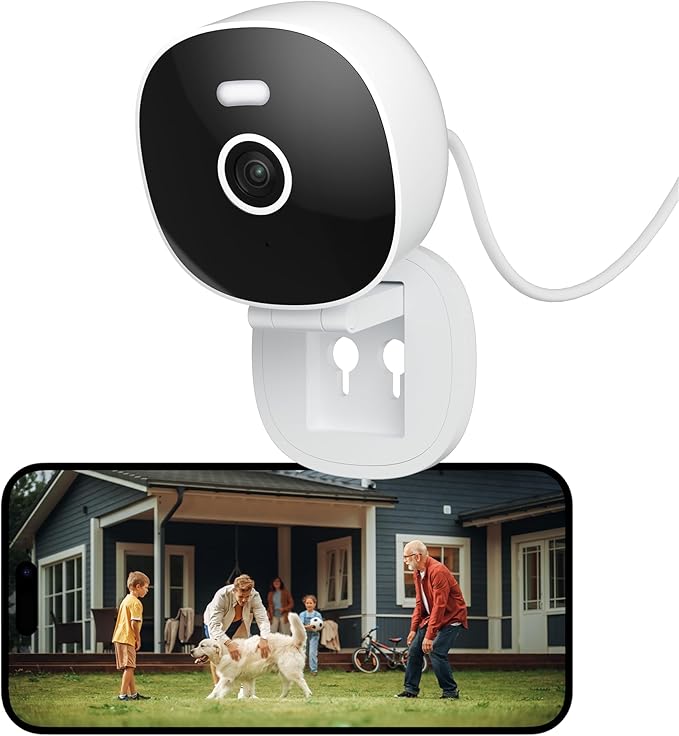 2K Security Camera, IP65 Wterproof Color Night Vision,Outdoor/Indoor for Home, Pet, Baby, Nanny, White Light & Siren, Recording, Motion Detection, Compatible with Alexa,White