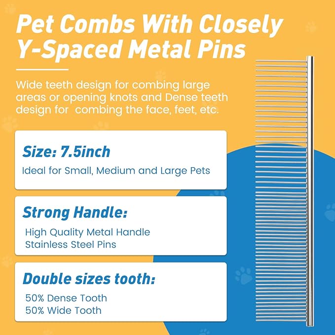 Pet Shower & Bath Supplies，Dog Shampoo Brush Set with Towel, Washing Gloves,Comb for Dogs and Cats (Blue)