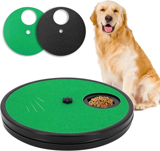 Dog Nail Scratch Board - 3 in 1 Rotatable Round Dogs Scratch Pad with Treats Compartment, Stress-Free Scratch Pad Dog Nail File, Dogs Scratch Board for Nails (Green)