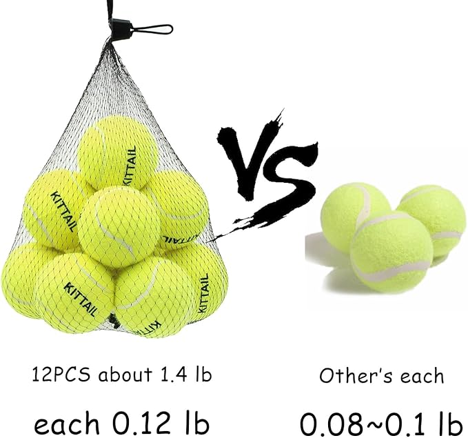 12 Pcs Squeaky Tennis Balls for Dogs - 2.58" Interactive Doggy Toys - Mini Safe, Durable for Small Medium Large Dogs Training Playing, with 1 Reusable Carry Bag