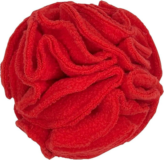Puppy and Small Breed Snuffle Interactive Foraging Dog Puzzle Ball Toy Red with Crinkle