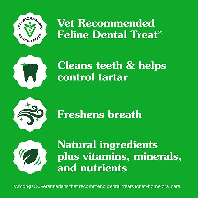 Greenies Feline Adult Dental Cat Treats, Catnip Flavor, 2.1 oz. Pack