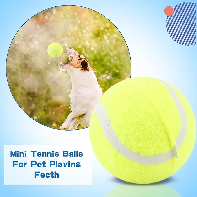 18 Pack 2.4 Inch Pet Mini Tennis Balls Dog Training Tennis Balls Bulk for Indoor and Outdoor Pet Playing Fecth Interactive Training Toys