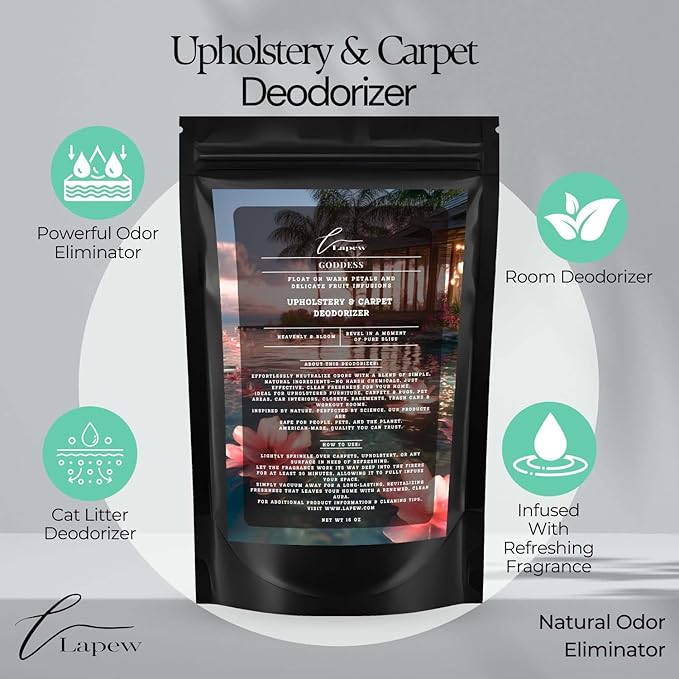 Goddess Carpet Freshener Powder: Powerful Odor Eliminator for Home, Upholstery Deodorizer, Carpet Deodorizer, Pet Urine, Cat Litter Box - Sweet Grace Fragrance