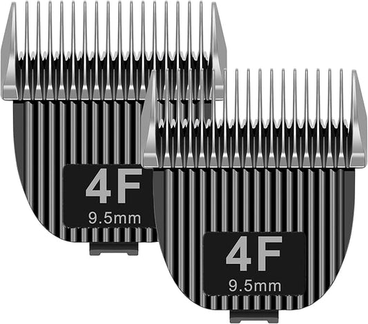 2 Pack Dog Grooming Replacement Blades Compatible with ONEISALL Dog Low Noise Dog Clipper & Dog Hair Vacuum Clipper,Made of Stainless Steel Pet Clipper Blade (Size 4F 3/8”(9.5mm))