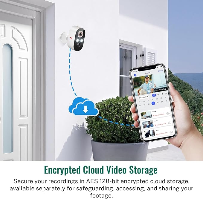 1080P Security Camera Wireless Outdoor with AI Human Detection, Live View, 2.4G WiFi, Home Security System, Instant Alerts, 2-Way Audio, Cloud Storage, Battery Powered (2 Pack)