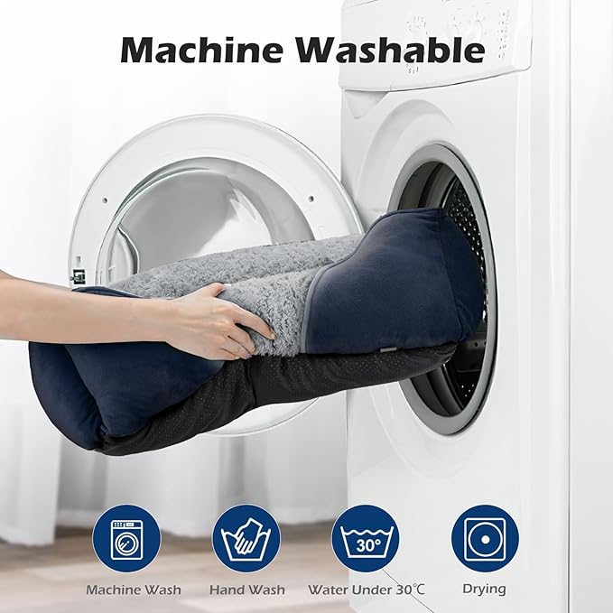 INVENHO Medium Dog Bed Rectangle Washable Orthopedic Soft Calming Sleeping Durable Pet Cuddler with Anti-Slip Bottom