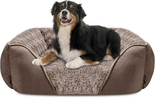 INVENHO X-Large Dog Bed Rectangle Washable Orthopedic Soft Calming Sleeping Durable Pet Cuddler with Anti-Slip Bottom