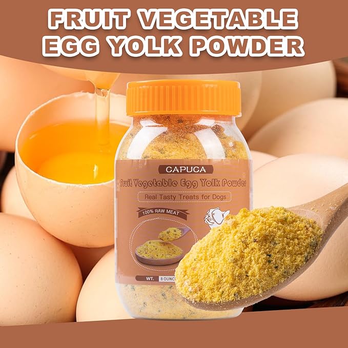 Freeze-Dried Dog Food Topper - Natural High Protein Mix with Fruits, Vegetables & Egg Yolk Powder for Picky Eaters (8 oz)