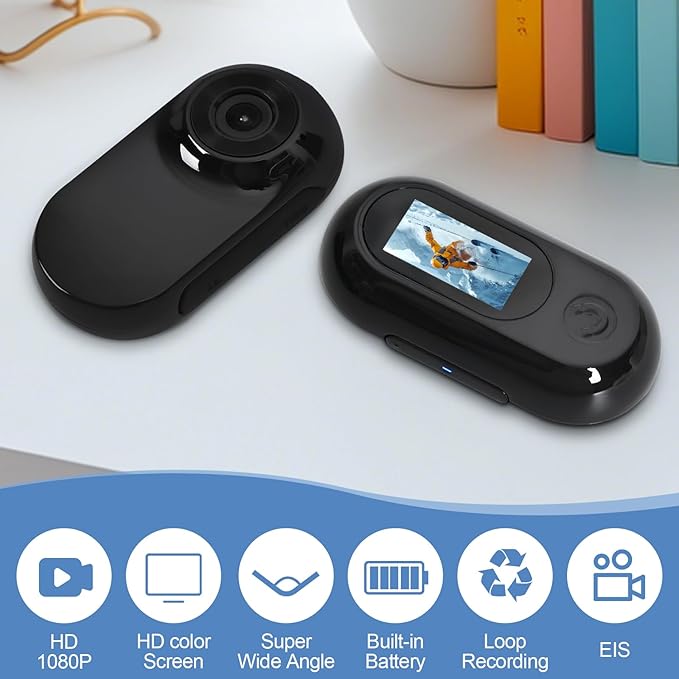 1080p HD Cat Dog Pet Camera Collar with Video Recording Sports Camera Baby Monitor No WiFi Indoor/Outdoor All Activities Pet Supplies and Monitors Gift, Birthday Gift Black