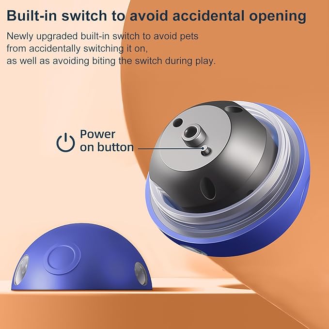 Interactive Dog Ball Toys, Automatic Moving Motorized Rolling Dog Balls, Automatic Bouncing Pet Toy Balls, USB Rechargeable Sporty Rolling Toys, Play Balls for Dogs to Play with(Blue)