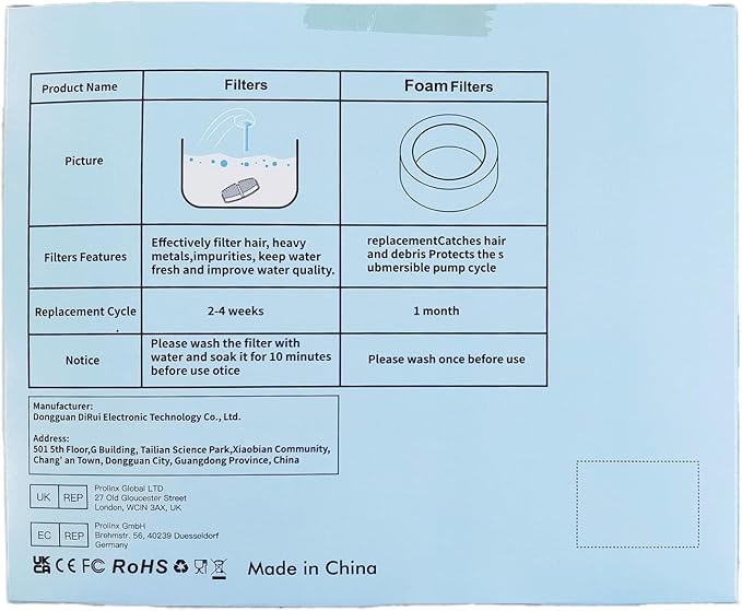 Cat Water Fountain Filters : BEMOONY Pet Water Fountain Replacement Filter - 12 Packs of Cat Fountain Filters (6 Carbon Filters + 6 Sponges) - Multiple Filtration Please Replace it Every 2-3 Weeks