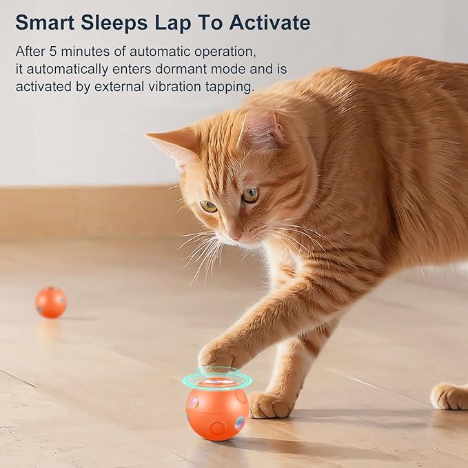 Interactive Dog Ball Toys, Automatic Moving Motorized Rolling Dog Balls, Automatic Bouncing Pet Toy Balls, USB Rechargeable Sporty Rolling Toys, Play Balls for Dogs to Play with(Blue)