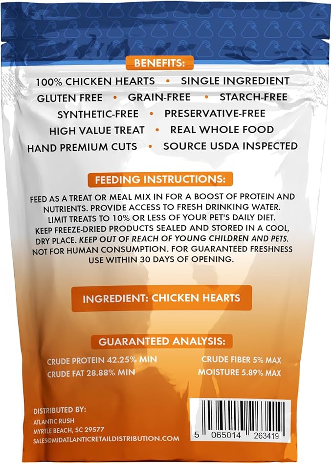 Freeze Dried Small Pet Treats - Resealable Bag of Treats for Ferrets - Ferret Snacks - Single Ingredient Ferret Food With No Preservatives Or Fillers- Small Animals Treats (1oz, chicken Heart)