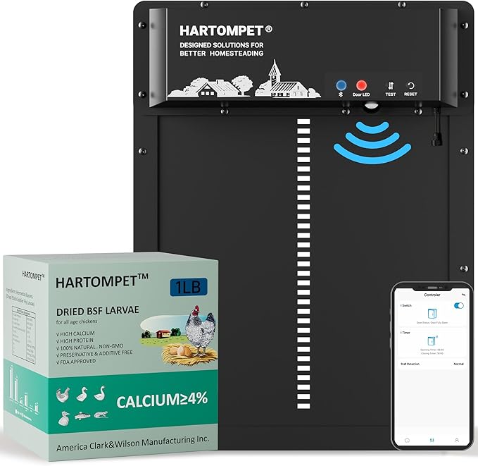 HARTOMPET Better Than Dried Mealworms for Chickens 1 lbs - 85X Calcium Than MealWorms - Non-GMO Chicken Feed Additive & Molting Supplement - black soldier fly larvae Treats for Hens, Ducks, Wild Birds