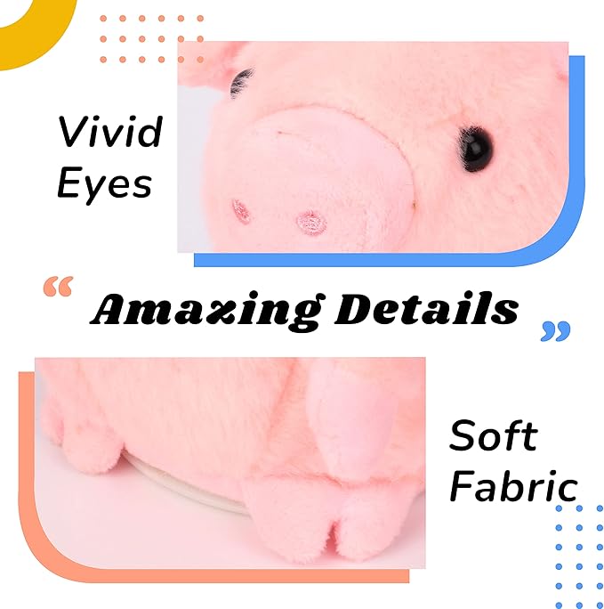 Hopearl Talking Pig Repeats What You Say Piggy Nodding Electric Interactive Animated Toy Speaking Plush Buddy Gift for Toddlers, Pink, 6.5''