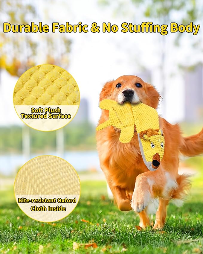 Dog Toys, Squeaky Plush No Stuffing Crinkle Dog Toy for Small Medium Large Dogs, [5 Pack] Interactive Puppy Teething Water Bottle Dog Chew Toy