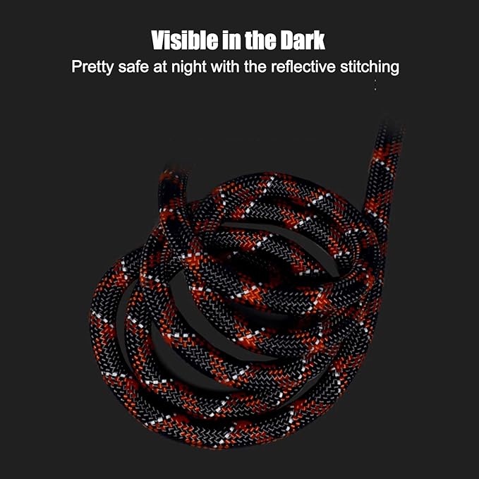 Hands Free Dog Leash(8.5ft), 8 in 1 Multifunction Nylon Double Leash for Dogs,1.2cm Dog Training Leash with Reflective Stitching, Adjustable Waist Dog Leash Fits all Waist for Medium Large Dogs-Orange