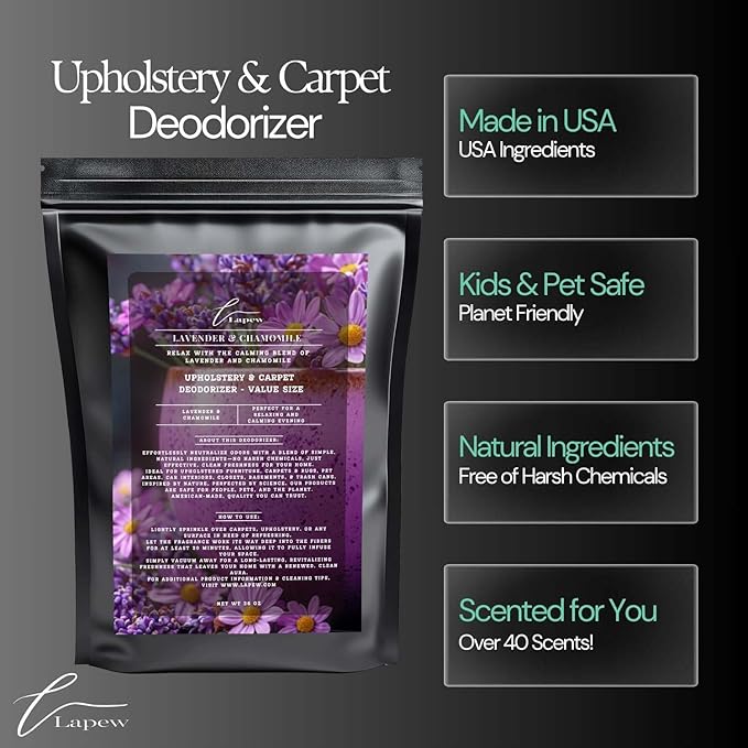 Lavender Chamomile Carpet Freshener Powder Refill 36 oz | Powerful Odor Eliminator for Home | Upholstery Deodorizer | Carpet Deodorizer | Pet Urine | Cat Litter Box