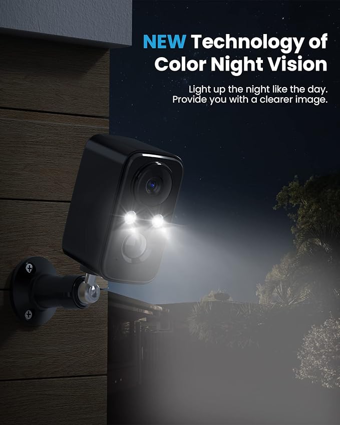 FOAOOD Security Camera Wireless Outdoor with Solar Panel Cameras for Home Security, Indoor Camera with Color Night Vision, PIR Human Detection, 2-Way Talk, IP66 Waterproof, SD Card/Cloud Storage