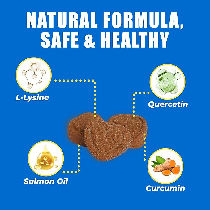 Just Try 300 Bites Allergy & Immune Bites For Cats - with L-Lysine & Quercetin - Skin & Coat Health Eye Health - Soft Bites for Itchy Skin Relief & Cat Allergy- Grain Free Dietary supplements for pets