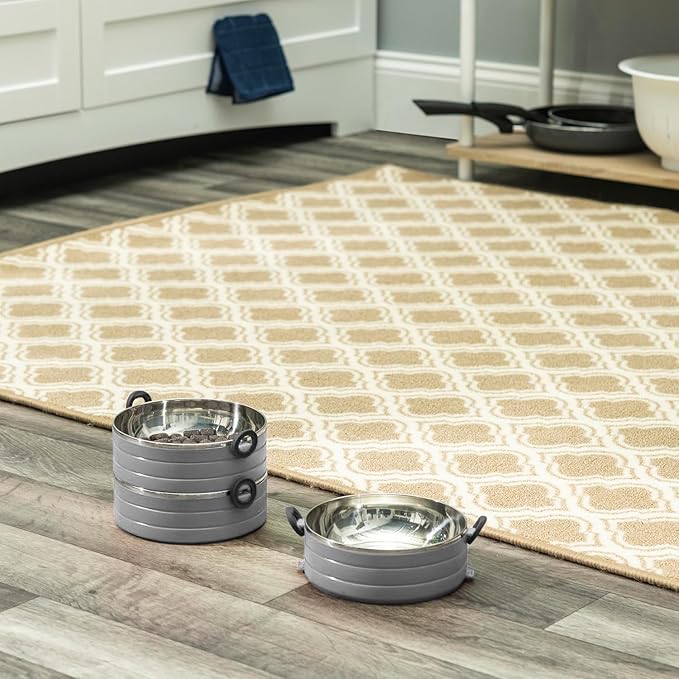 Healthy Human Travel Pet Bento Bowls - Human-Grade Stainless Steel & BPA-Free, Leak-Proof Water & Food Container Set for Dogs & Cats, 2-Pack Interlocking Bowls, Includes Spare Clips & Handle (Gray)