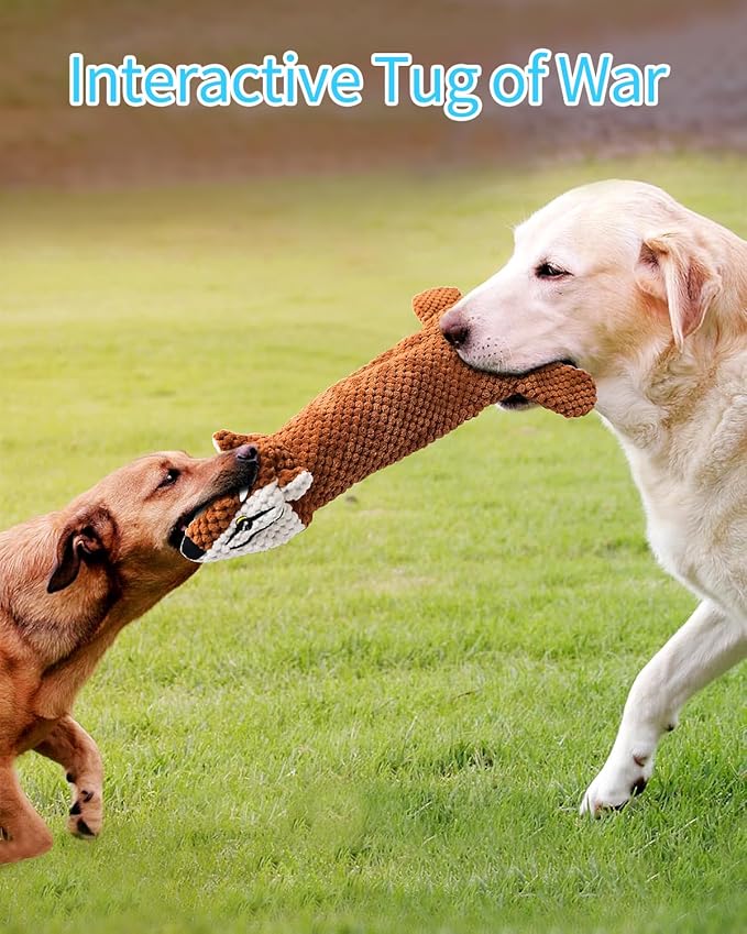 Dog Toys, Squeaky Plush No Stuffing Crinkle Dog Toy for Small Medium Large Dogs, [3 Pack] Interactive Puppy Teething Water Bottle Dog Chew Toy