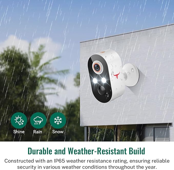 1080P Security Camera Wireless Outdoor with AI Human Detection, Live View, 2.4G WiFi, Home Security System, Instant Alerts, 2-Way Audio, Cloud Storage, Battery Powered (2 Pack)