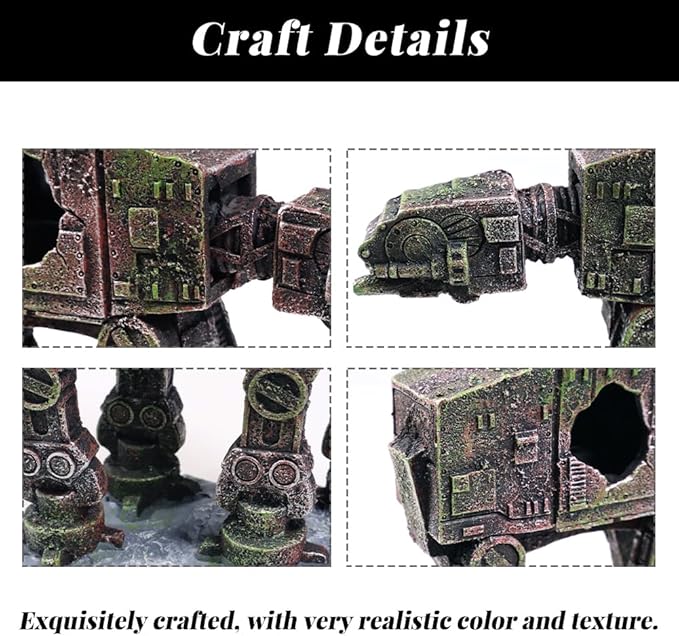 Fish Tank Decorations at-at of Star Wars Aquarium Decorations Betta Fish Tank Accessories for Sleep Rest Hide and Play (M)