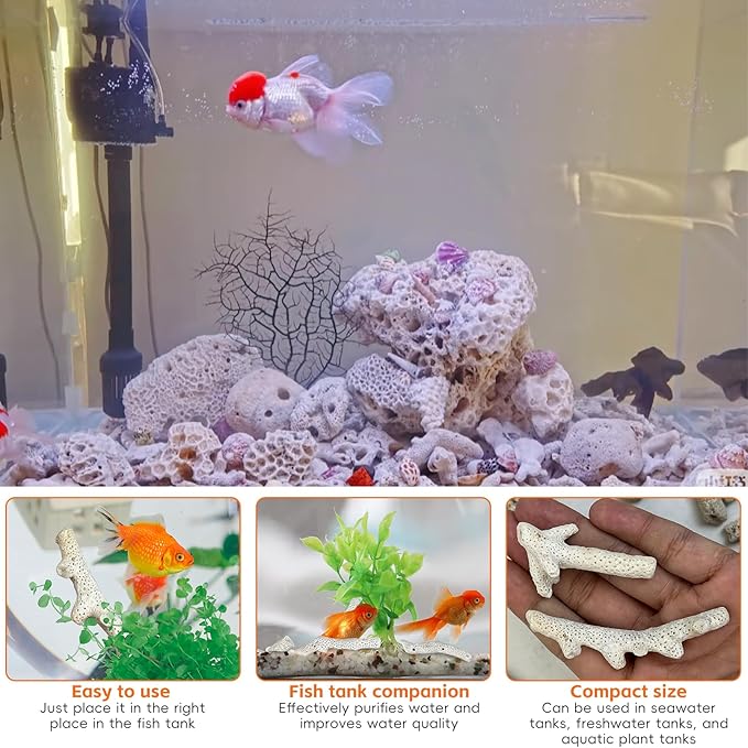 kathson 2.2lb Crushed Coral for Aquarium Crushed Coral for Freshwater Qquarium Corals for Fish Tank to Raise ph Filter Media for Fish Tank with Mesh Bag for Fish Tank Filter Media Decorations