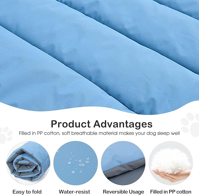 Heeyoo Outdoor Dog Bed, Water Proof Camping Dog Bed, Machine Washable and Portable Travel Dog Bed, Foldable Outdoor Pet Bed for Small, Medium, and Large Dogs, Outdoor Dog Mat